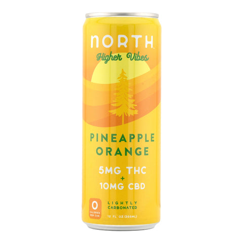 Higher Vibes Pineapple Orange THC+CBD Sparkling Seltzer 5mg THC - Hemp House