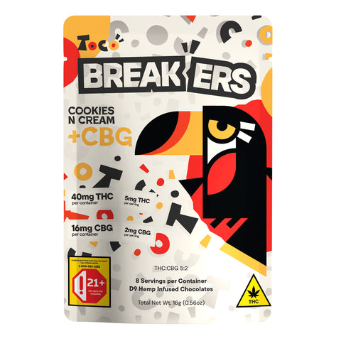 Cookies & Cream Cocoa Breakers THC+CBG 40mg THC - Hemp House
