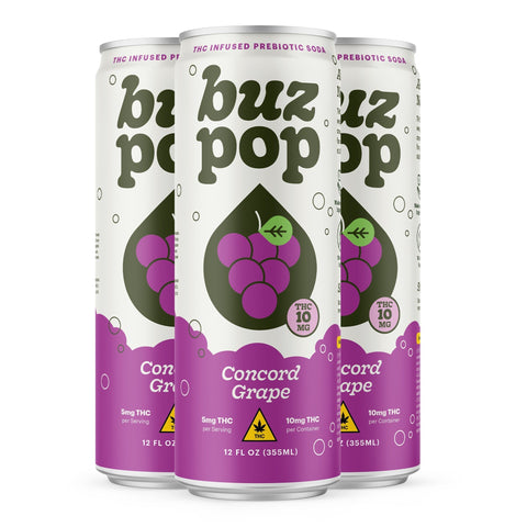 Concord Grape Infused Prebiotic Soda 10mg THC - Hemp House