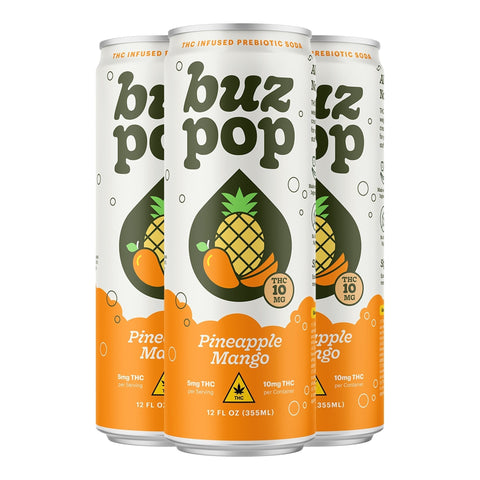 Pineapple Mango Infused Prebiotic Soda 10mg THC - Hemp House