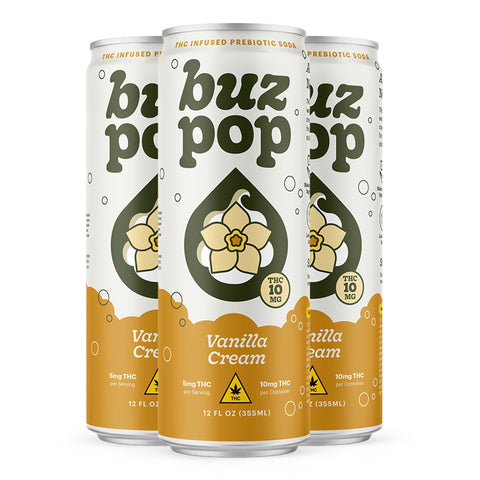 Vanilla Cream Infused Prebiotic Soda 10mg THC - Hemp House