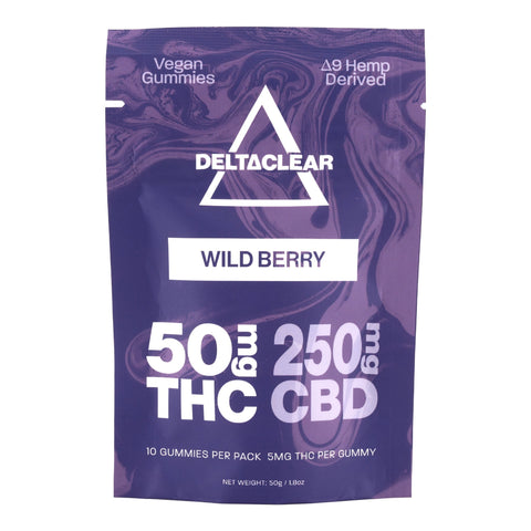 Wild Berry 5:1 CBD+THC Vegan Gummies 50mg THC - Hemp House