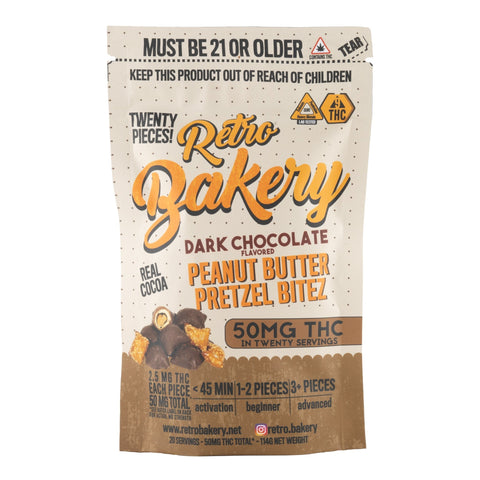 Dark Chocolate Peanut Butter Pretzel Bitez 50mg THC - Hemp House
