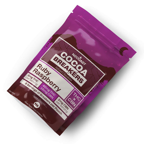 Ruby Raspberry Cocoa Breakers THC+CBN 40mg THC - Hemp House