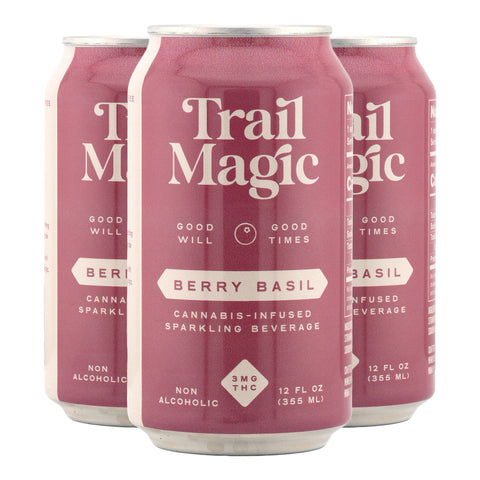 Trail Magic Berry Basil Sparkling Beverage (4 pack)