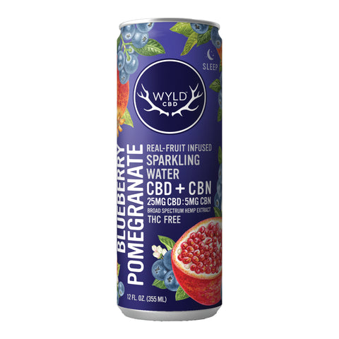 Wyld Sparkling Water CBD + CBN Blue Pomegranate