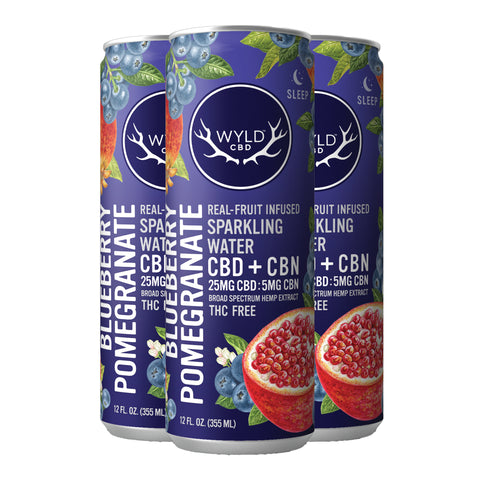 Wyld Sparkling Water CBD + CBN Blue Pomegranate 4 pack