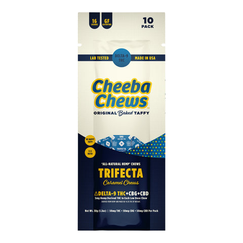 Cheeba Chews Baked Caramel Taffy - Trifecta, THC + CBG + CBD