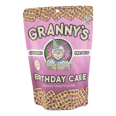 Birthday Cake Seasoned Pretzels 50mg THC - Hemp House