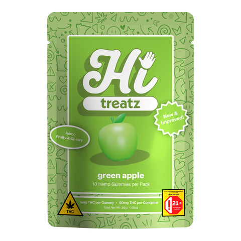 Green Apple Gummies 50mg THC - Hemp House