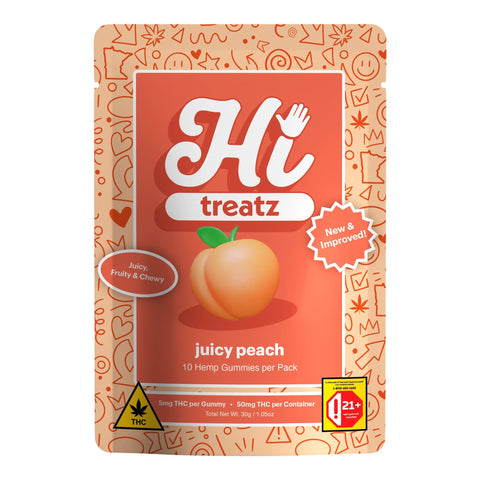 Juicy Peach Gummies 50mg THC - Hemp House