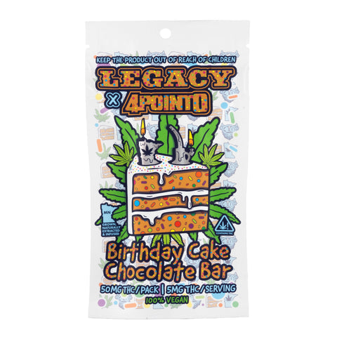 LOON LAB x LEGACY Birthday Cake Chocolate Bar 50 mg THC - Hemp House Store