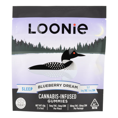 Loonie Blueberry Dream Infused Sleep Gummies 1:1 THC to CBN