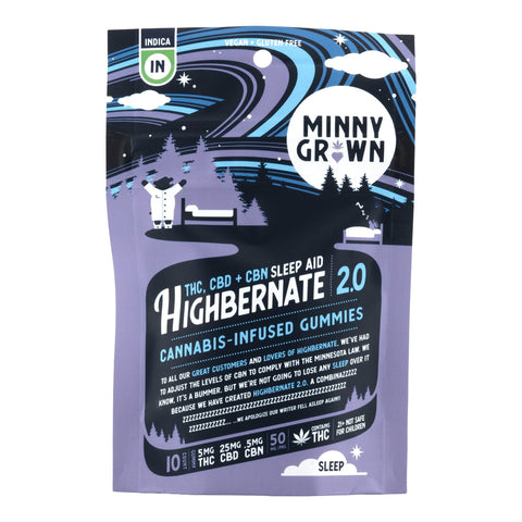 Highbernate 2.0 Cannabis - Infused THC+CBD+CBN Gummies 50mg THC - Hemp House