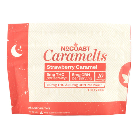 Strawberry THC+CBN Caramelts 50mg THC - Hemp House