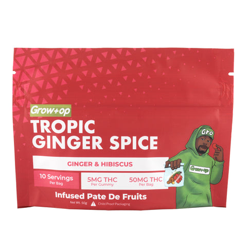 No Coast x GrowOp Collab - Tropic Ginger Spice 50mg THC Pate de Fruit