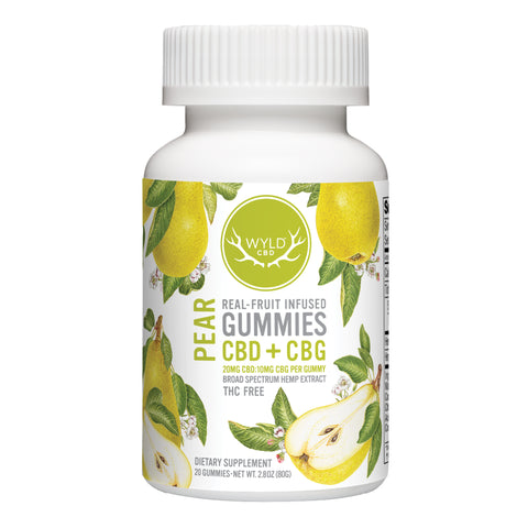 Wyld Real Fruit Pear Gummies CBD + CBG