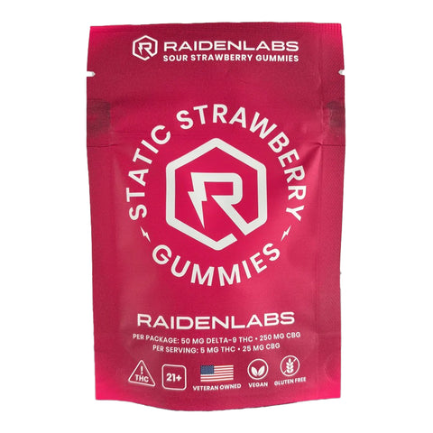 Static Strawberry THC+CBG Daytime Gummies 50mg THC - Hemp House