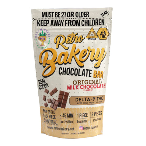 RETRO BAKERY Chocolate Bar 50mg THC (2 Flavors) - Hemp House Store