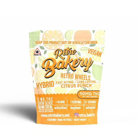Citrus Punch Retro Wheels Gummy Wheel 50mg THC - Hemp House