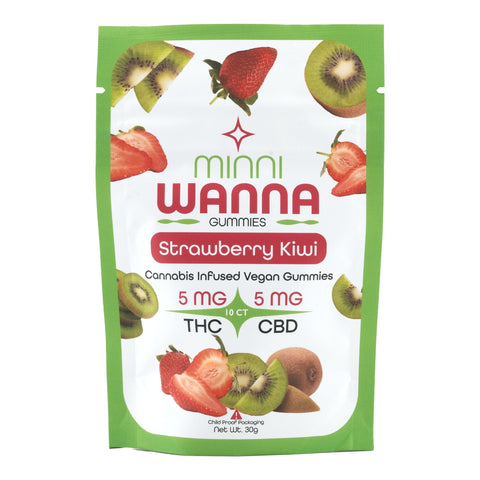 Strawberry Kiwi THC+CBD 1:1 Gummies 50mg THC - Hemp House