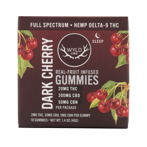 Dark Cherry Full Spectrum THC+CBD+CBN Gummies 20mg THC - Hemp House