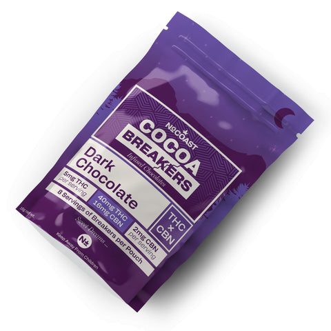 Dark Chocolate Cocoa Breakers THC+CBN 40mg THC - Hemp House
