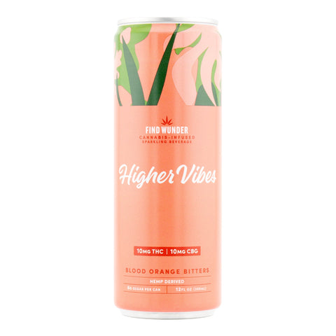 Higher Vibes Grapefruit Hibiscus Sparkling Beverage 10mg THC - Hemp House