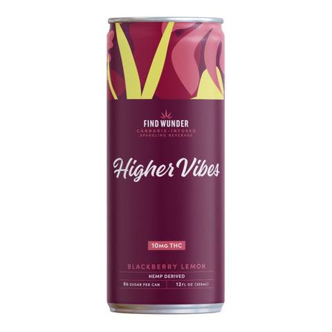 Higher Vibes Grapefruit Hibiscus Sparkling Beverage 10mg THC - Hemp House