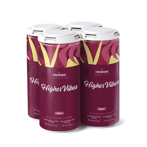 Higher Vibes Watermelon Basil Sparkling Beverage 10mg THC - Hemp House