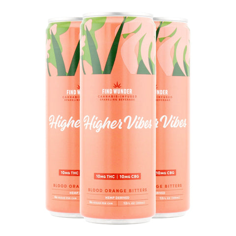 Higher Vibes Grapefruit Hibiscus Sparkling Beverage 10mg THC - Hemp House