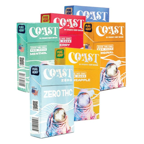 COAST SMOKES 10 pack CBD Cigarettes (8 Flavors) - Hemp House Store